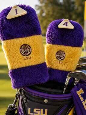 Vintage LSU Tigers Plush Golf Head Cover Set